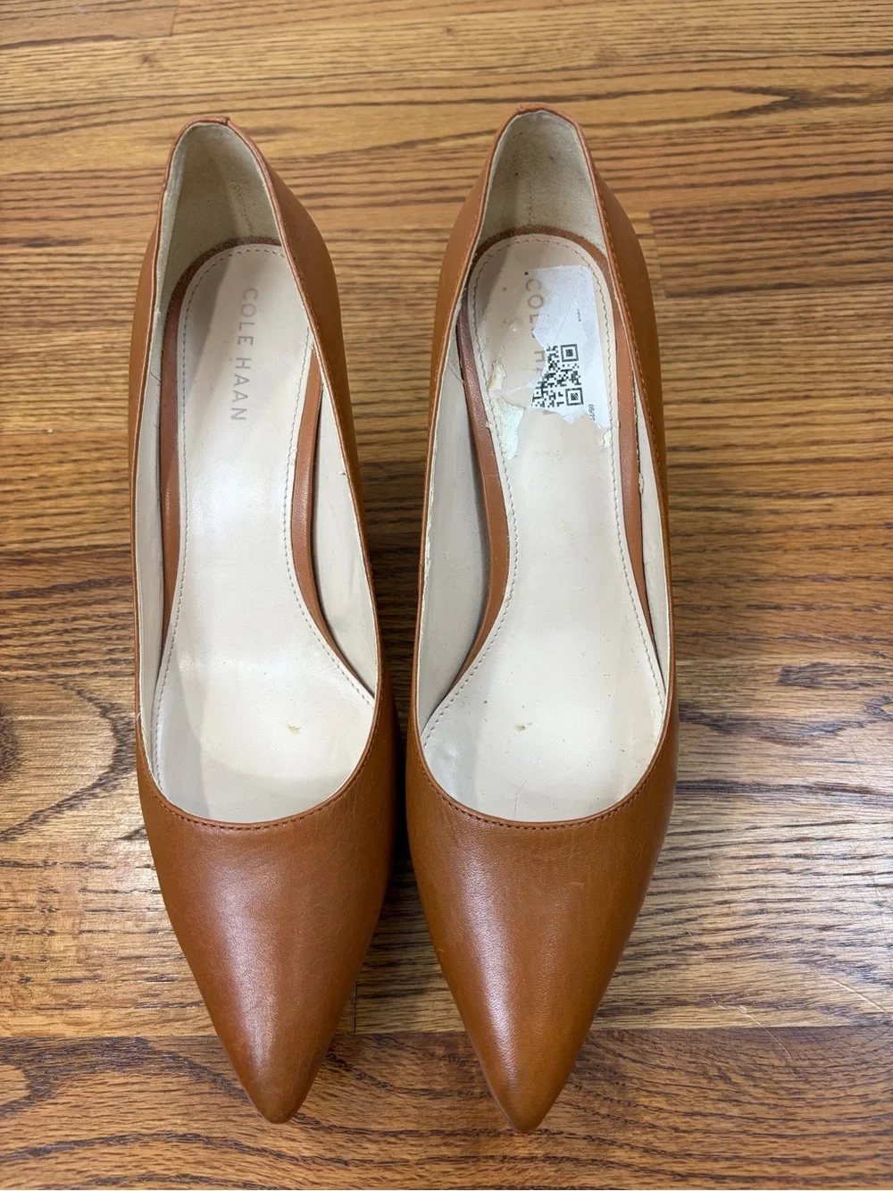 Cole Haan Tan Leather Pointed-Toe Pumps (7)